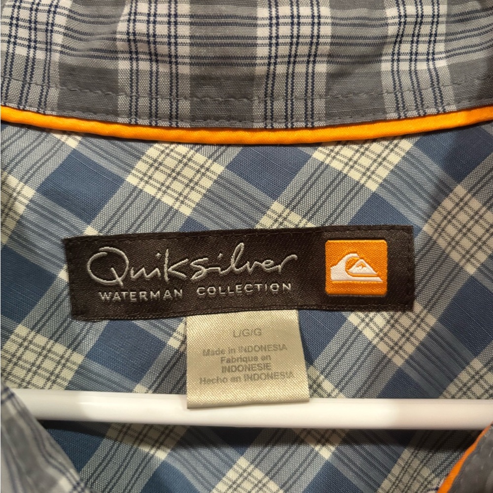 Quicksilver Waterman Collection Gray Plaid Men's Shirt - Picture 2 of 5